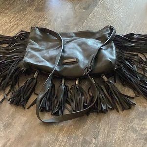 Madden Girl dark green fringe purse with fringe